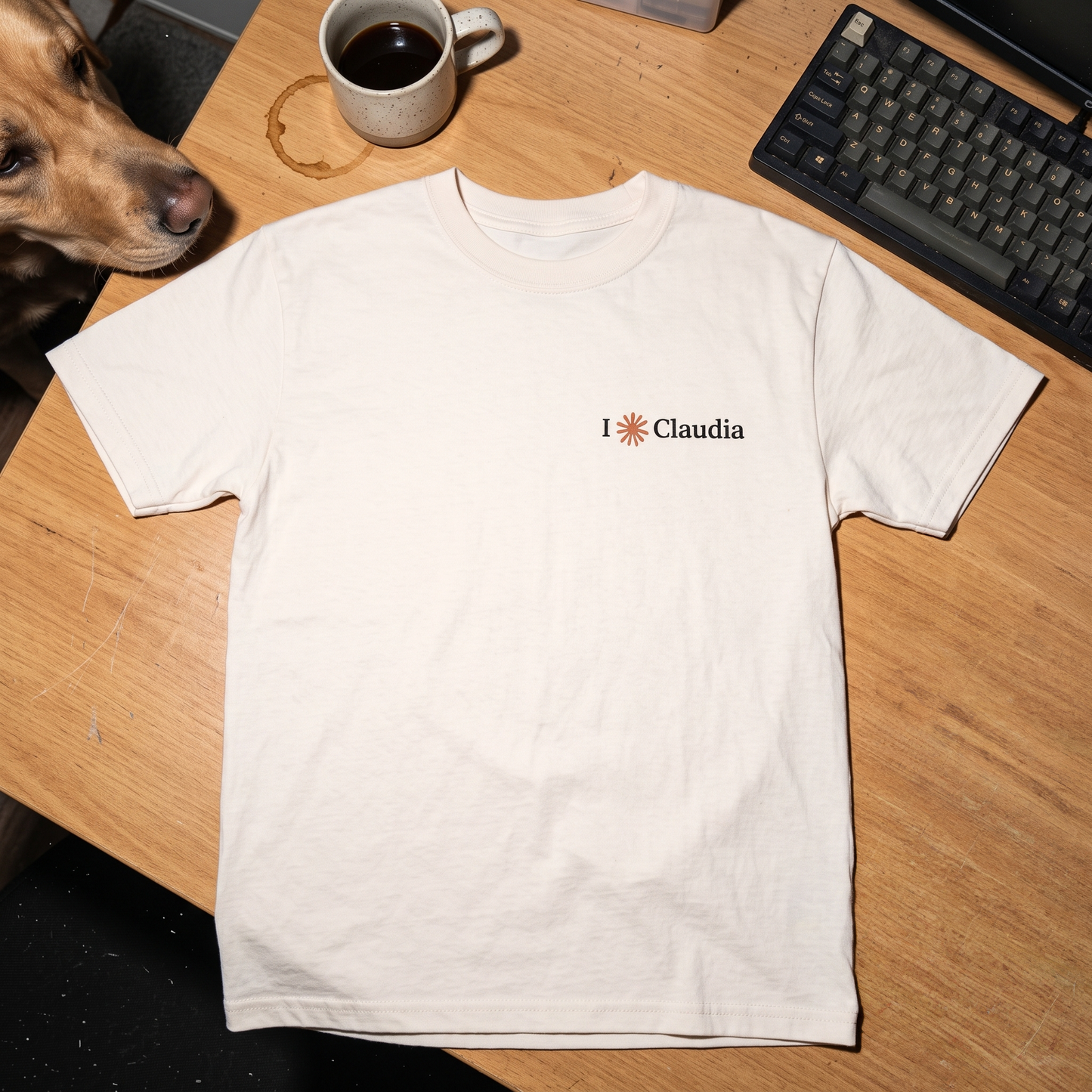 Sorry schat, vanavond ben ik bij Claudia —CREME T-SHIRT